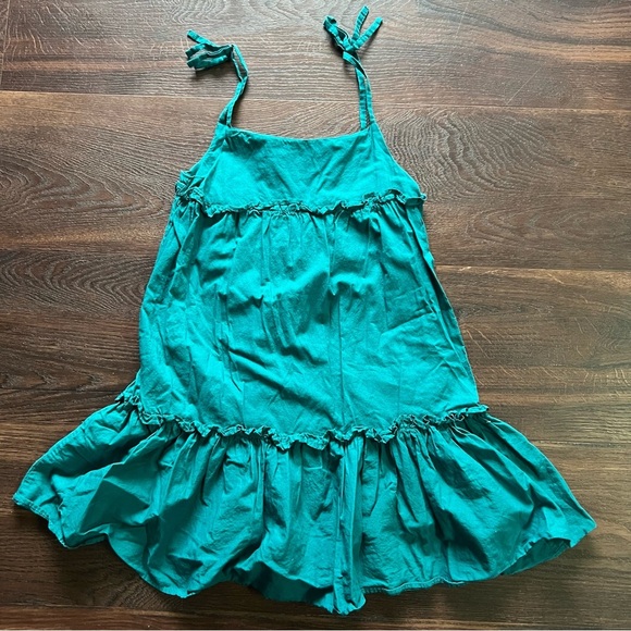 Peek Other - Girls size 8 Peek Teal Dress Sleeveless with Ruffle Accents